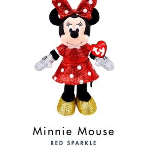 Minnie Mouse RED SPARKLE rare TY beanie baby